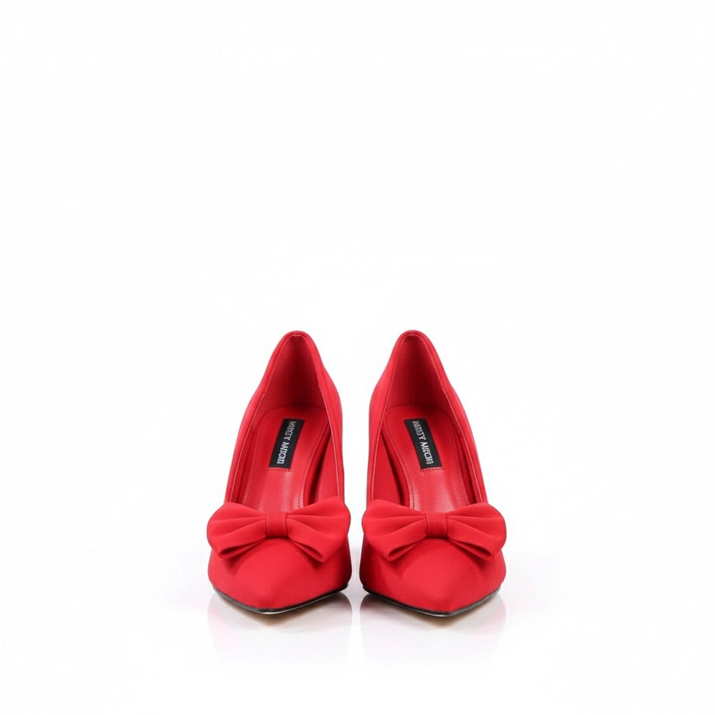 Thick Heel Bowknot Rhinestone Heels