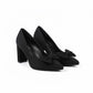 Thick Heel Bowknot Rhinestone Heels