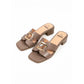 Classic Block Heel Sandals with Gold Detail