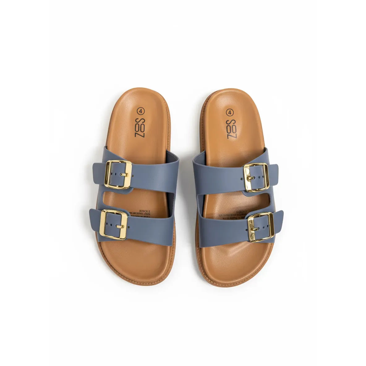 Flat Sandals with Gold Buckles