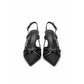 Elegant Women's Black Pointed Toe Bowknot High Heel Sandals