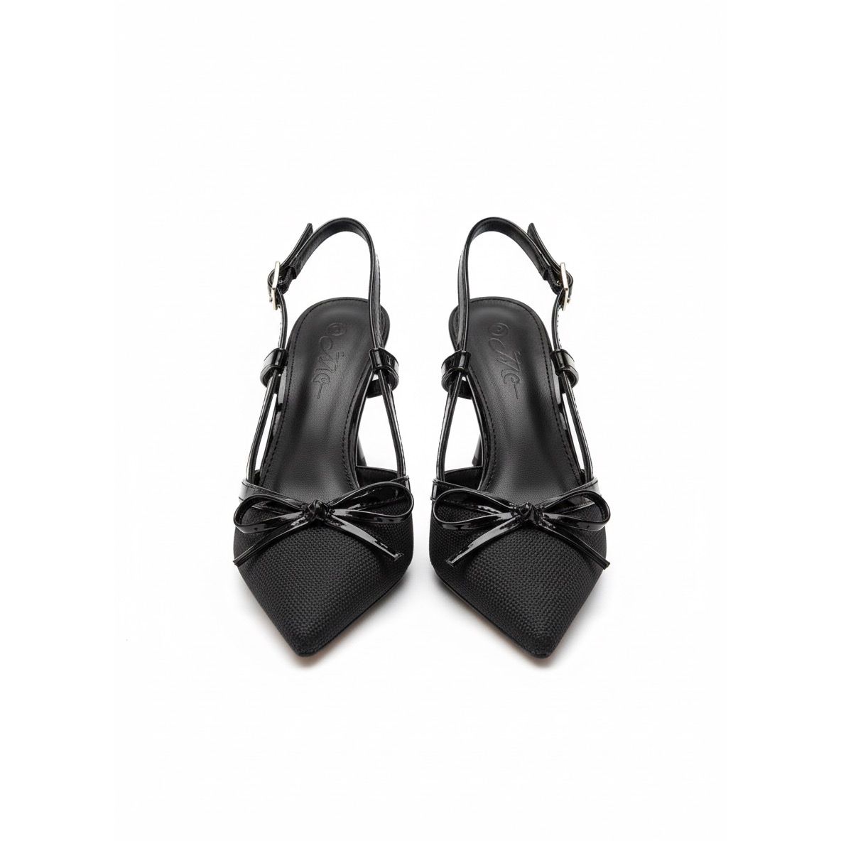 Elegant Women's Black Pointed Toe Bowknot High Heel Sandals