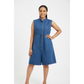 Button Front Sleeveless Denim Above Knee Jumpsuit