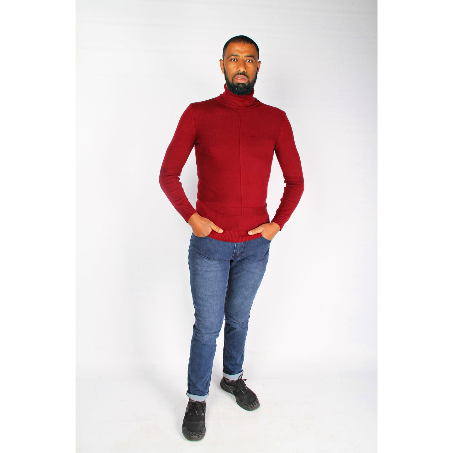 Men's Polo Neck Sweater.
