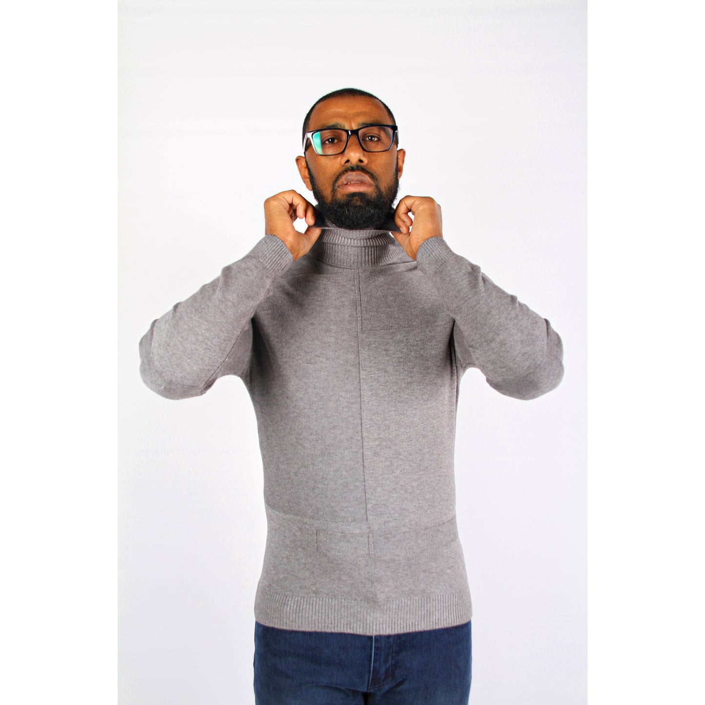 Men's Polo Neck Sweater.