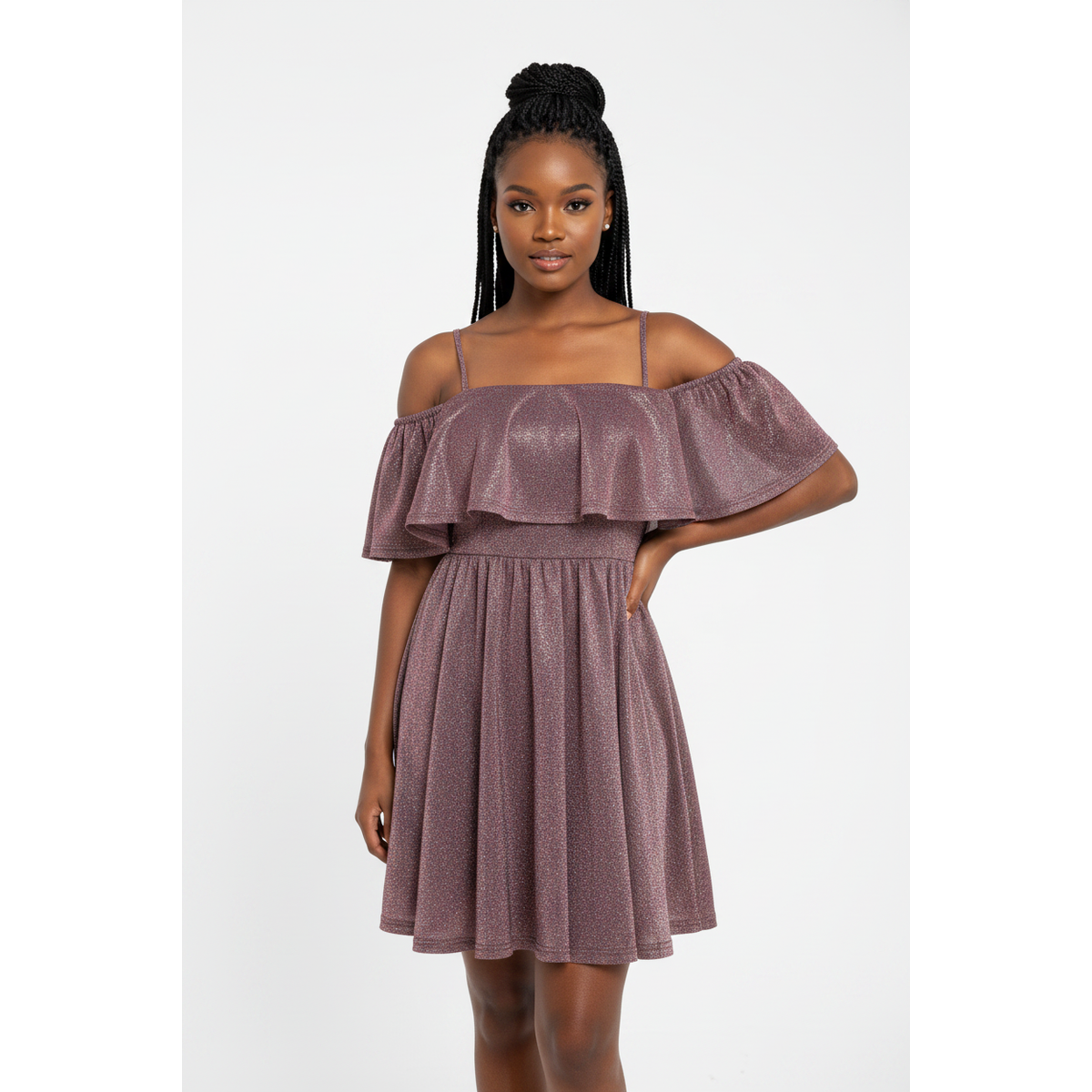 Off Shoulder Glitter Dress 