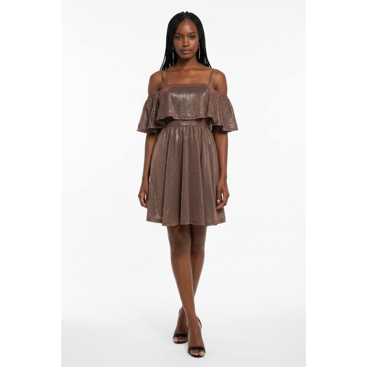 Off Shoulder Glitter Dress 