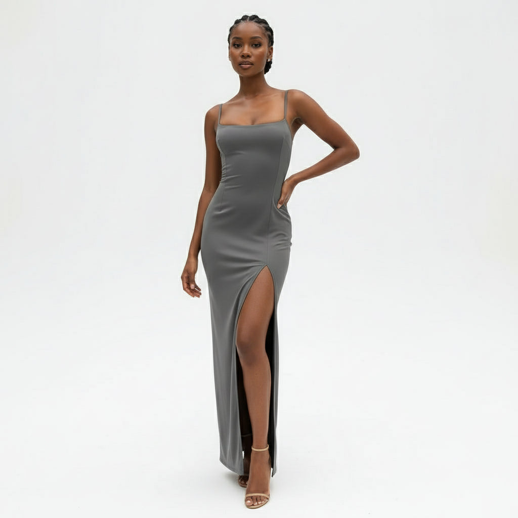 Women Backless Split Dress