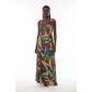 V-Neck Sleeveless Print Maxi Dress 