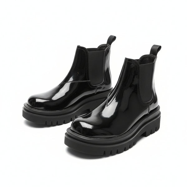 Leather Platform Flat Short Boots – YELLOW SUB TRADING
