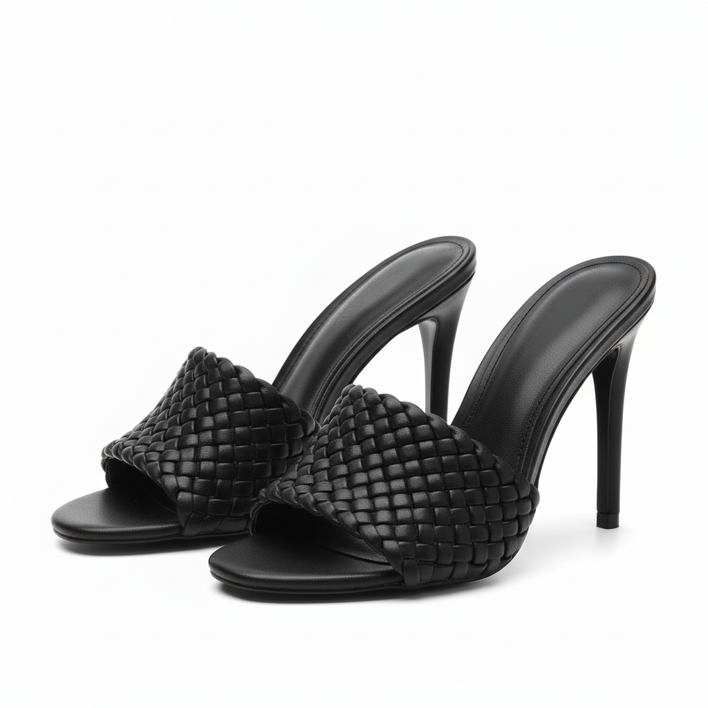 Open Toe High Heel Mules