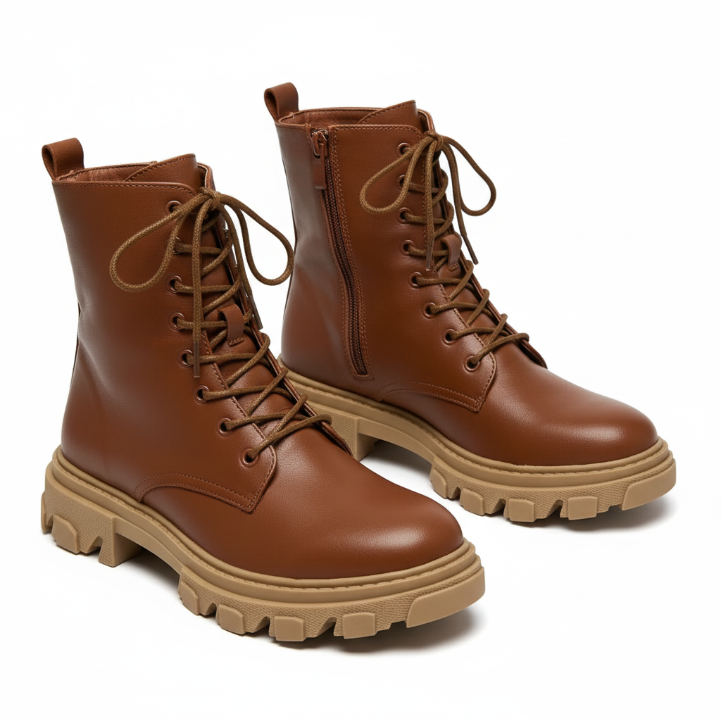 Lace up Platform Ankle Boots.