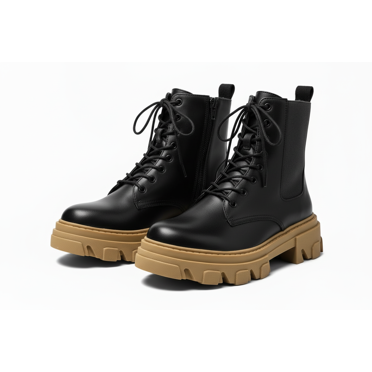Lace up Platform Ankle Boots.