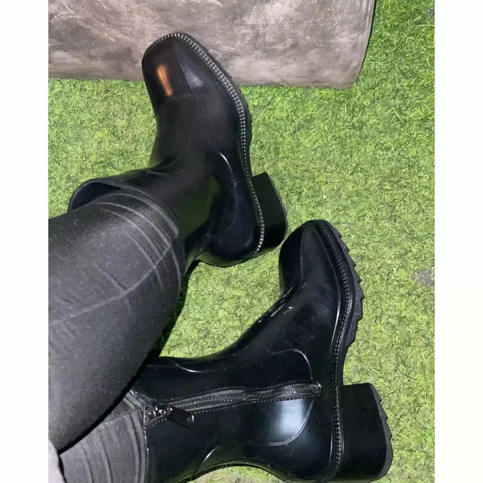 Pvc Zip Ankle Boots