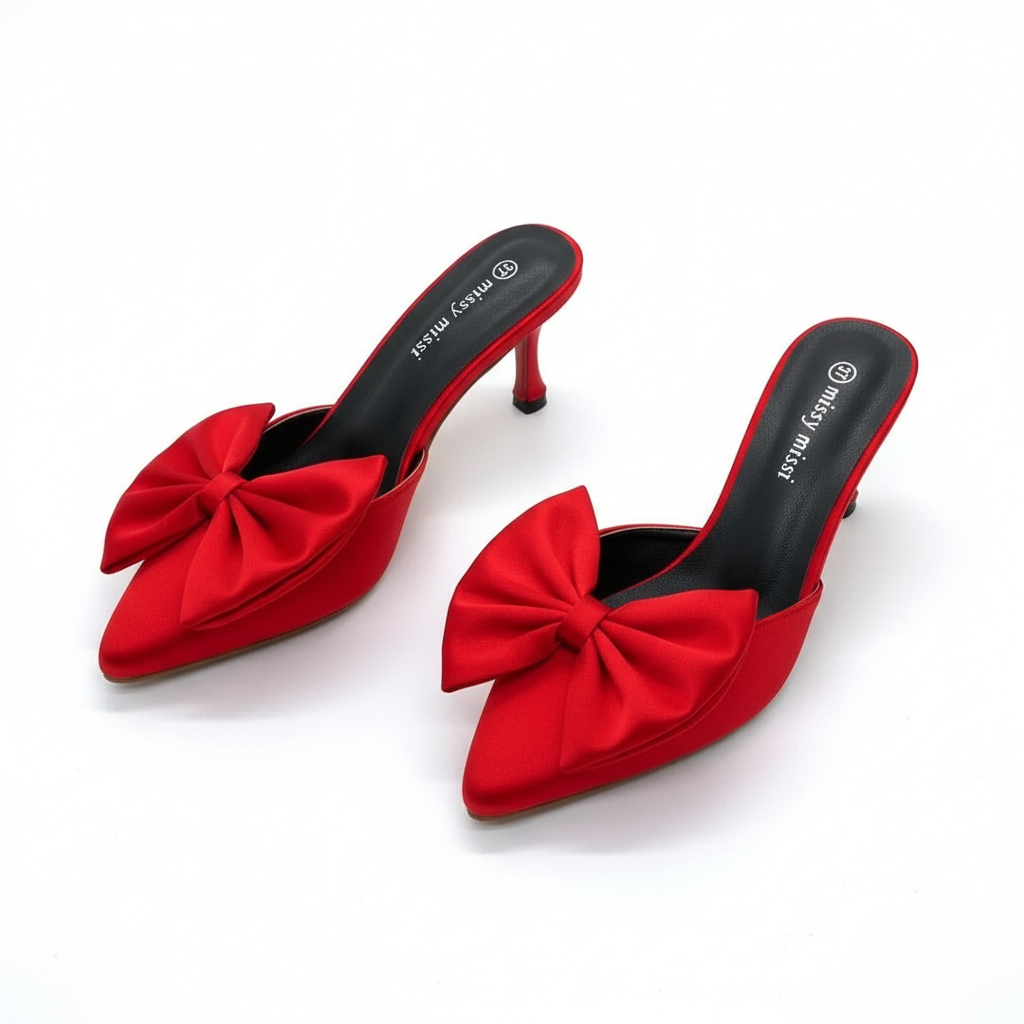 Point toe  heel Bow sandals