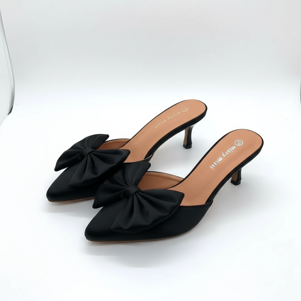 Point toe  heel Bow sandals