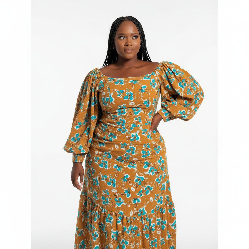 Off Shoulder Floral Maxi Dress