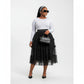 Feather High Waisted Tulle Skirt
