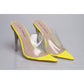 PVC transparent open toe high heel