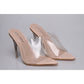 PVC transparent open toe high heel