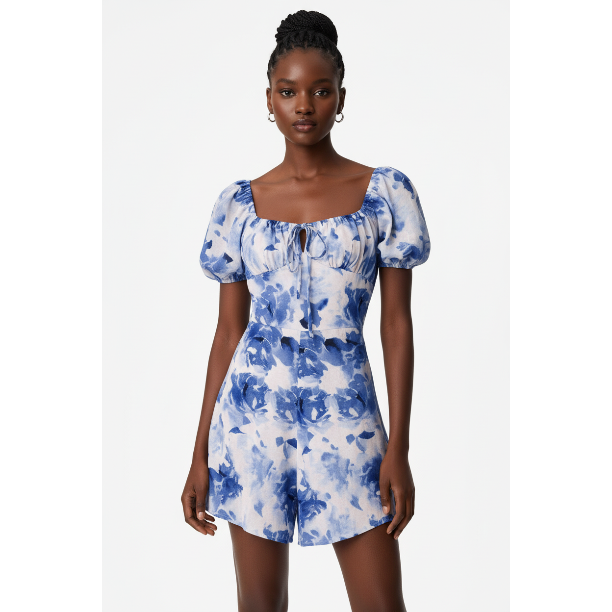 Floral Off the Shoulder Ruffled Romper
