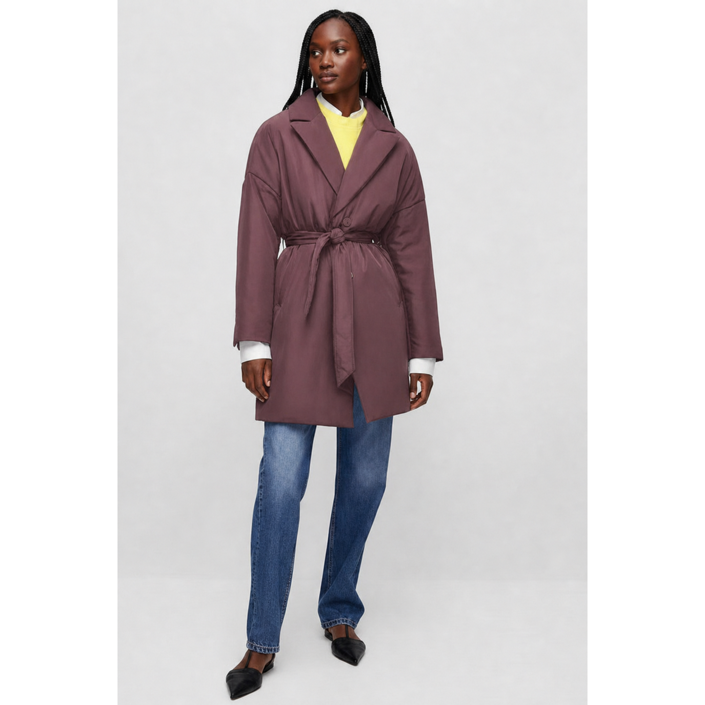 Belted Longsleeve Bomber Jacket