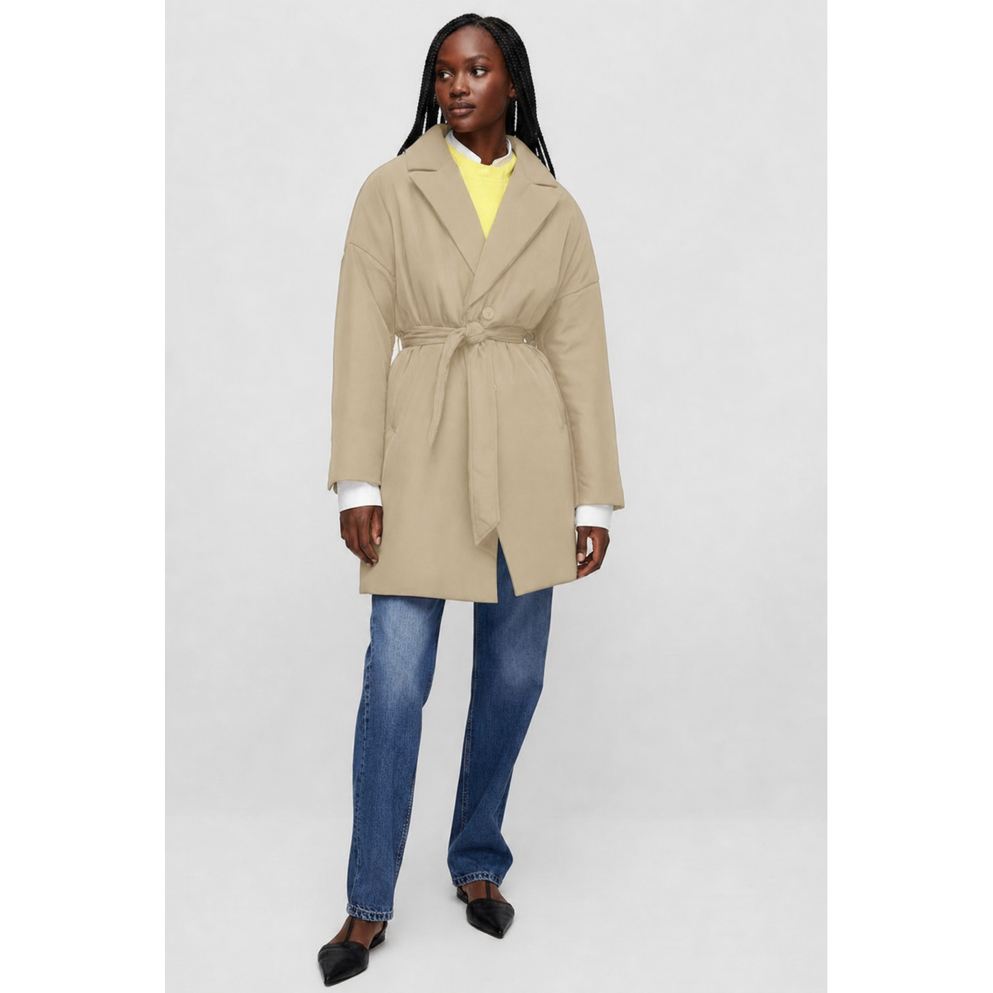 Belted Longsleeve Bomber Jacket