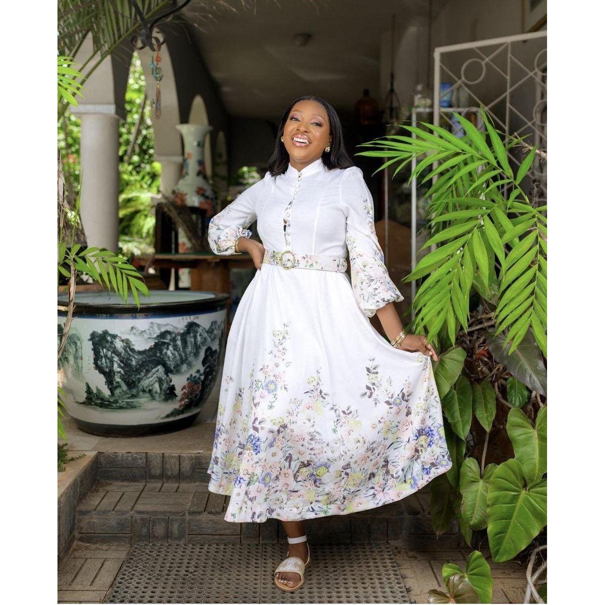 Floral Pleated Hem Dress