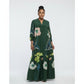 Long Sleeve Printing Maxi Dress.