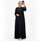 Pleated Kaftan Long Sleeve Maxi Dress