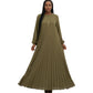 Pleated Kaftan Long Sleeve Maxi Dress