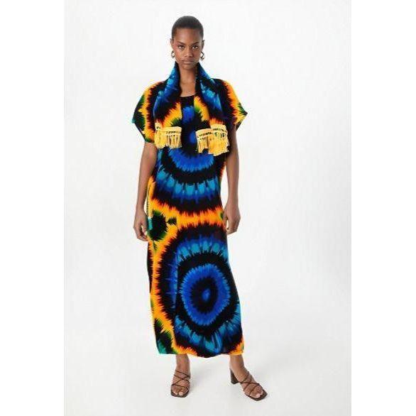 Hand Dyed Dress Kaftan Midi Dress