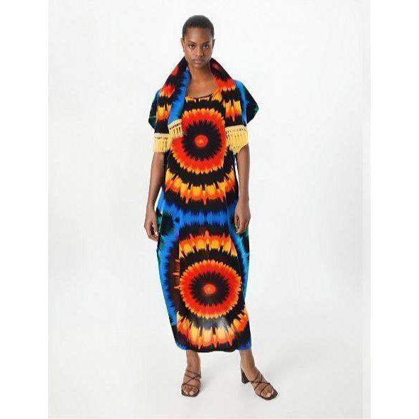 Hand Dyed Dress Kaftan Midi Dress