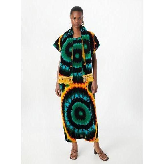 Hand Dyed Dress Kaftan Midi Dress