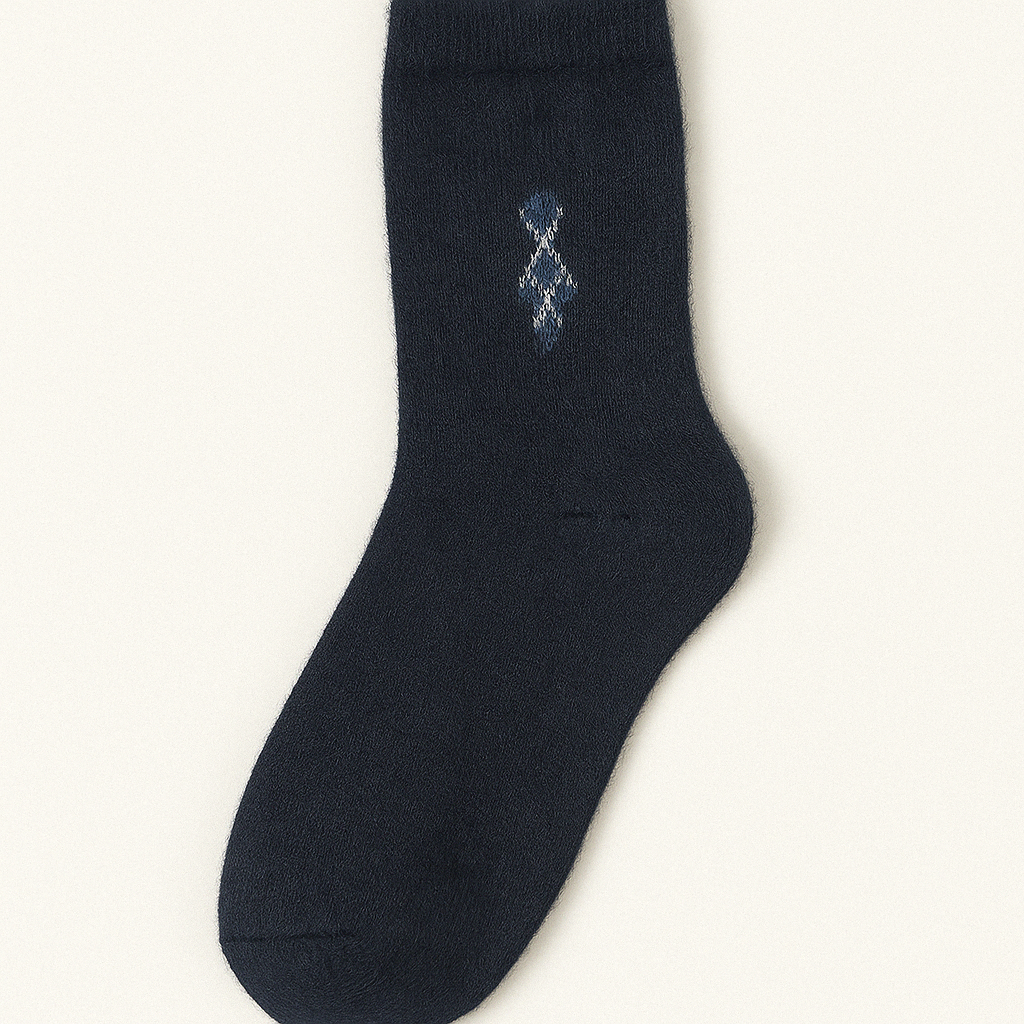 High Socks with Print Warm Soft Wool