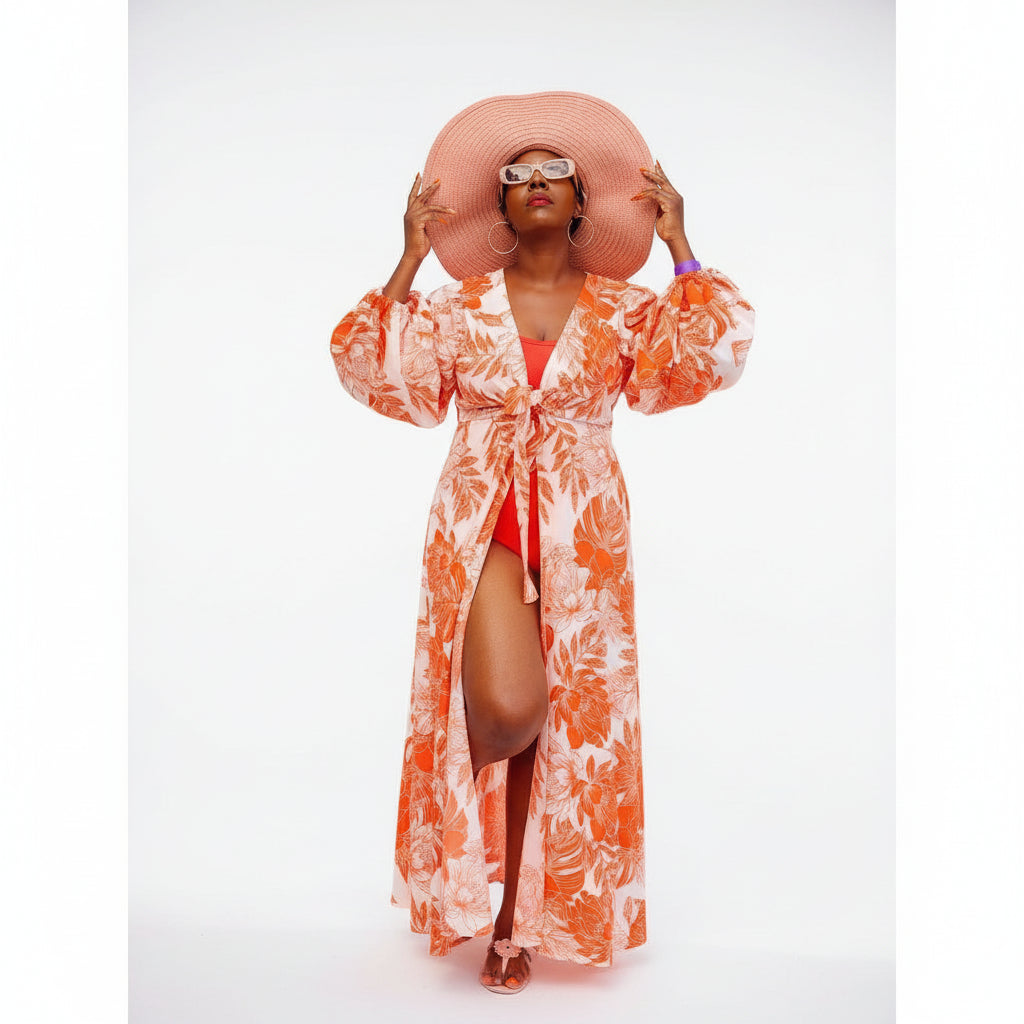 Flora Print Wrap Around Dress