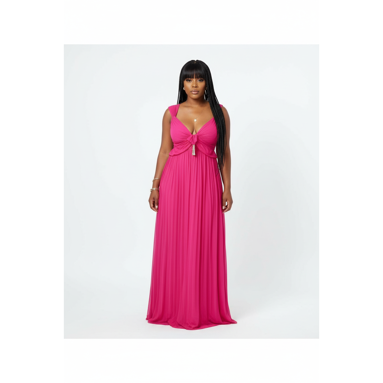 Elegant Backless Flowy Sleeveless Ruffle Maxi Dress