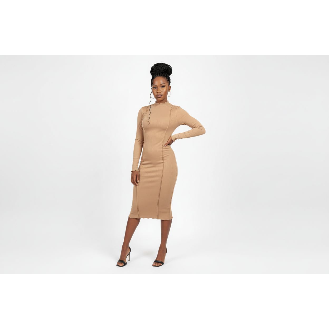 Long Sleeve Crossfront Bodycon Dress