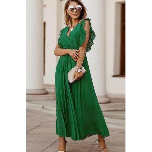 Sleeveless Pleated Maxi Dress
