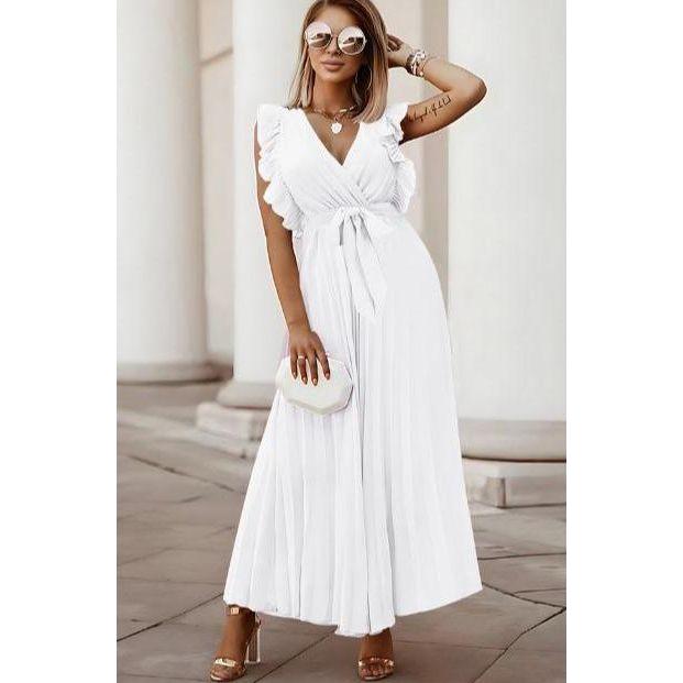 Sleeveless Pleated Maxi Dress