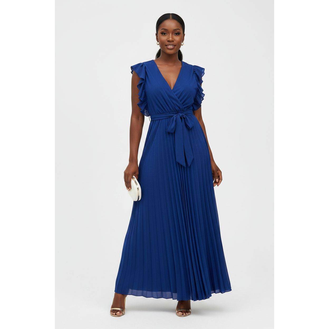 Sleeveless Pleated Maxi Dress