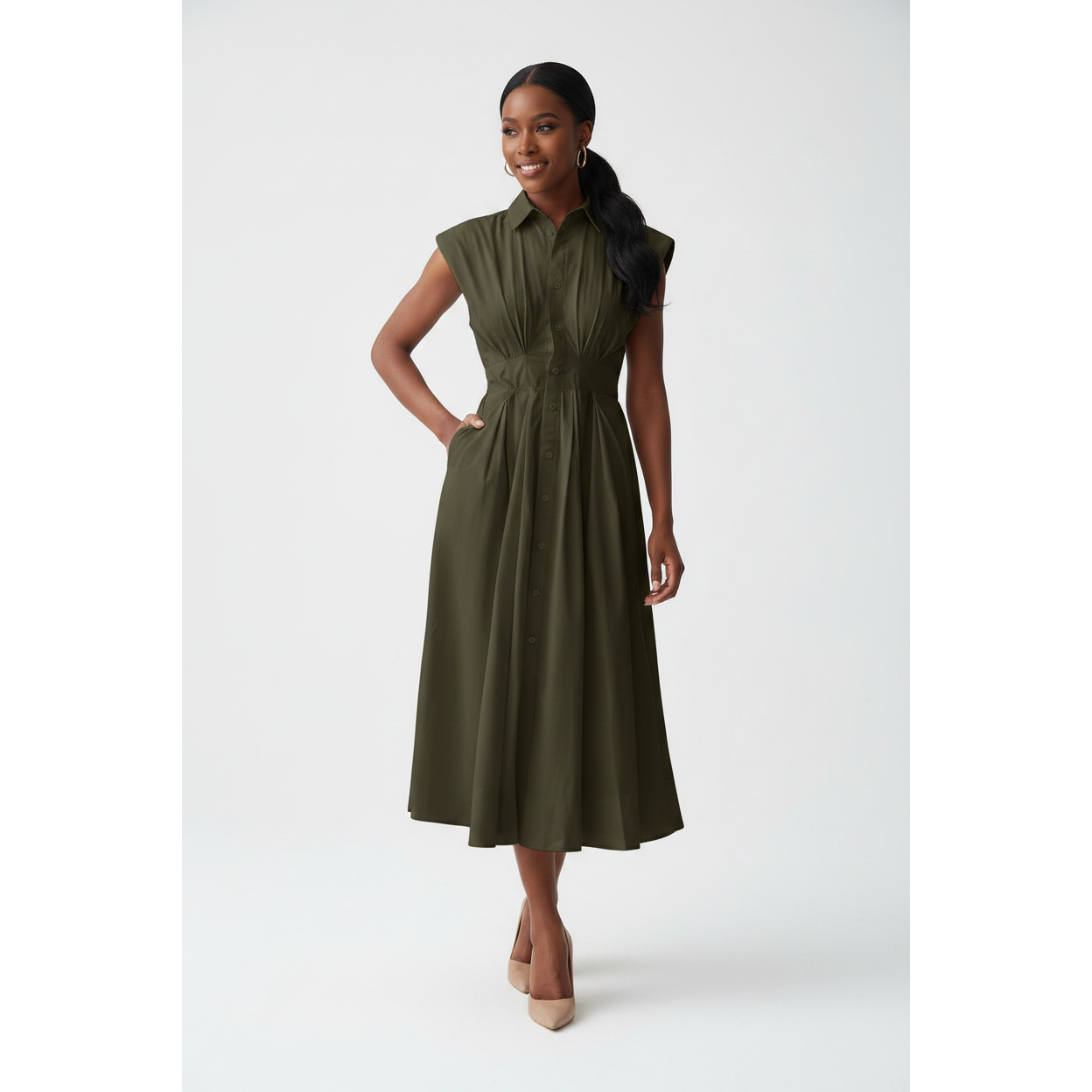 Shirt Dress With Tie Belt