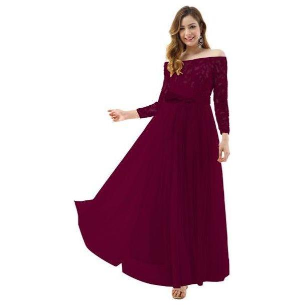 Long Lace Sleeve Bridesmaid Dress.
