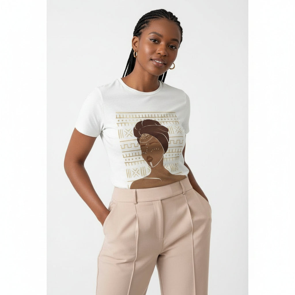 African Designed Short Sleeve Cotton Tops.