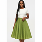 Hollow Out Mid-Calf Length Umbrella Skirt