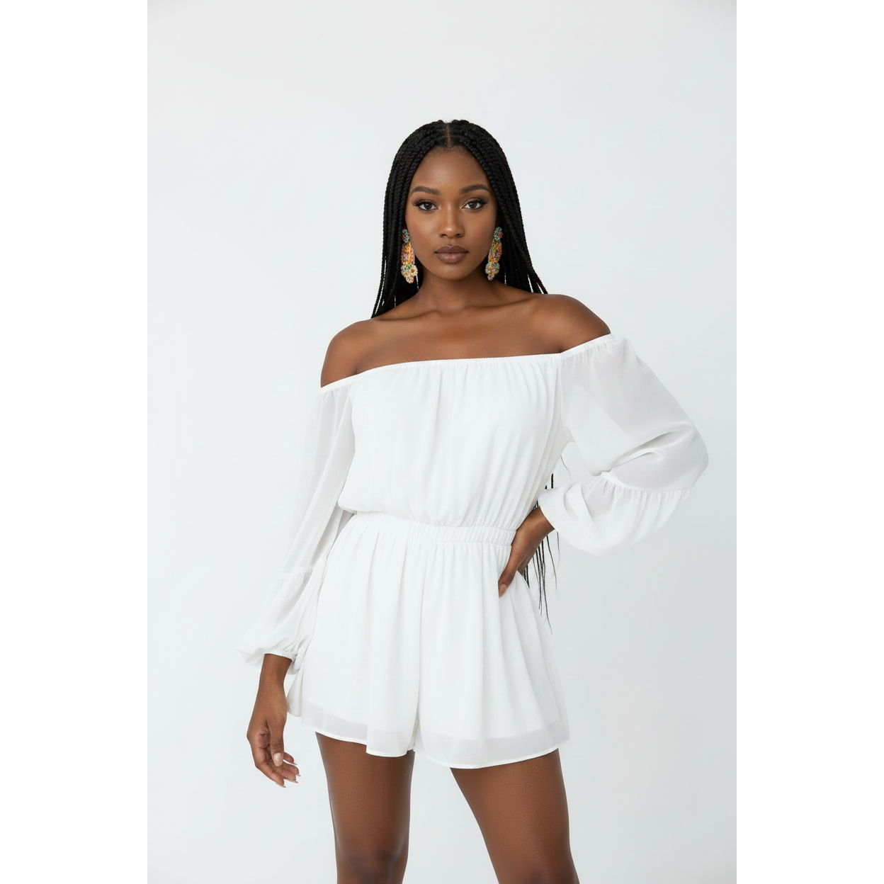 Off Shoulder Mini Jumpsuit 