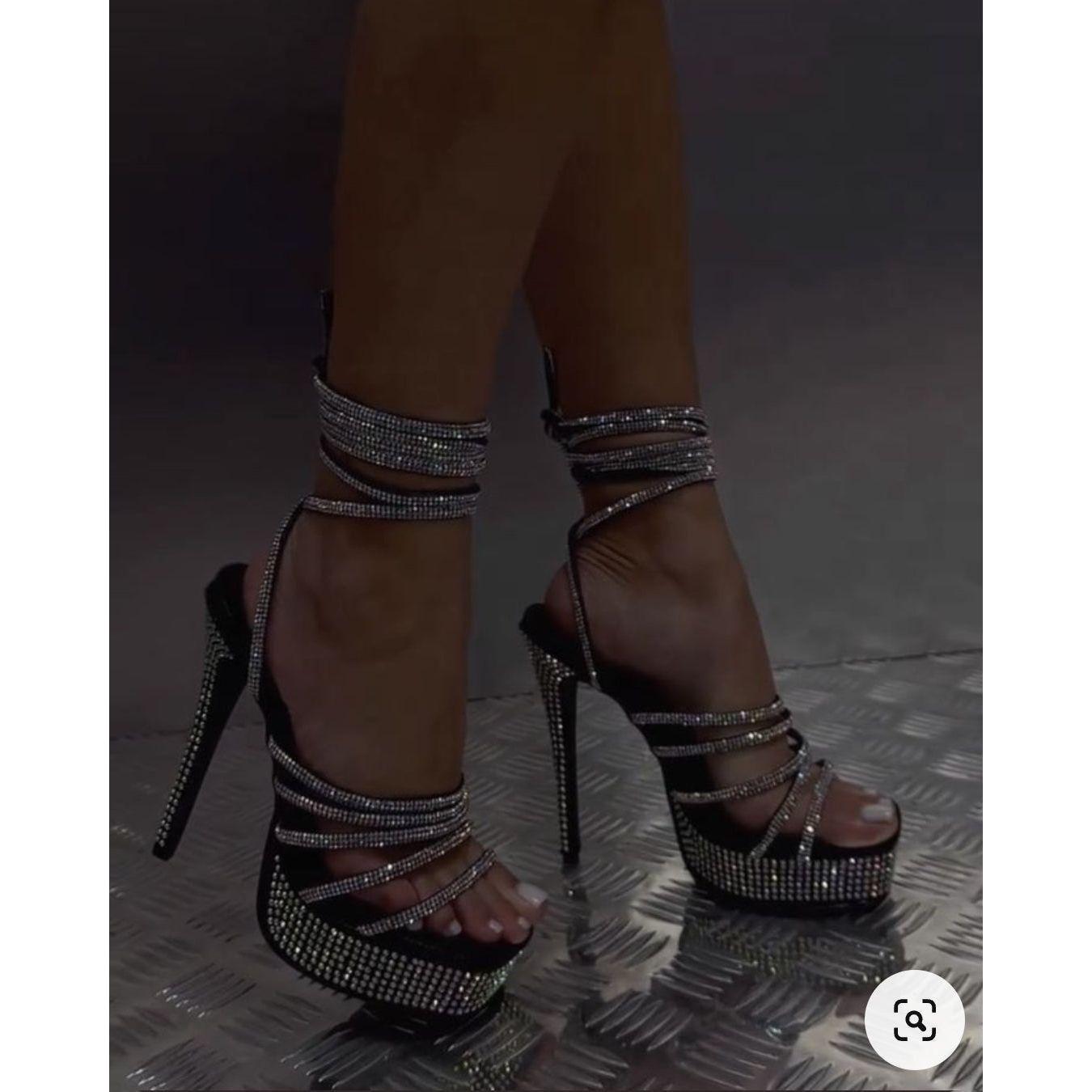 Platform Rhinestone High Heel Shoes
