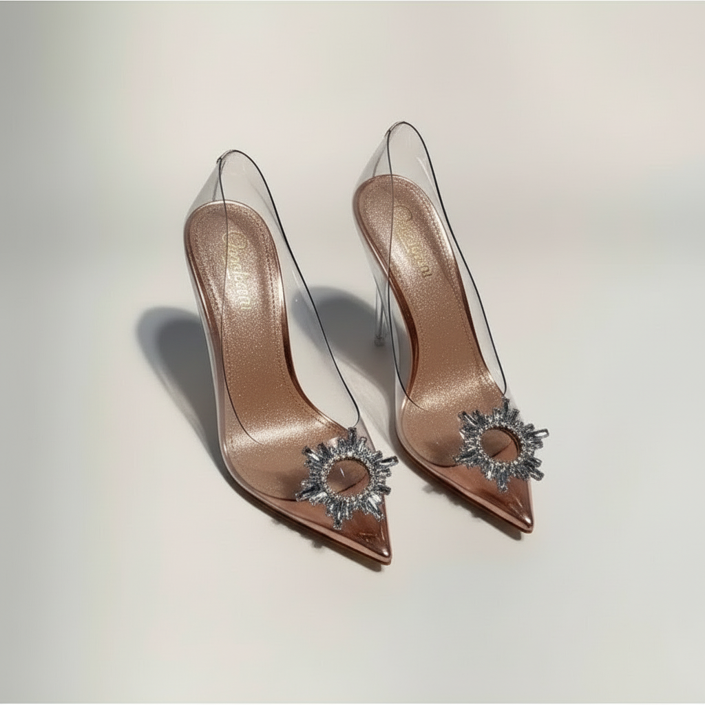Transparent Rhinestone High Heels