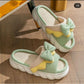 Thick-soled Cute Linen Slippers For Women.