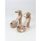 Metallic Block Heels with Glamorous Platform.